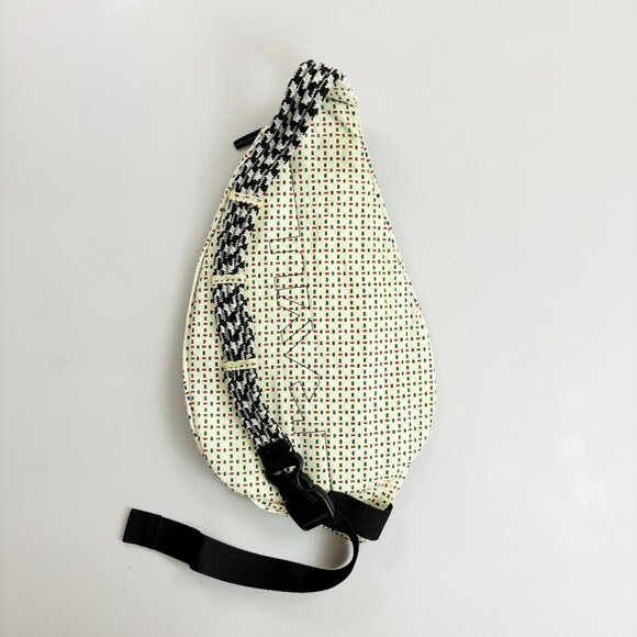 KAVU Original Rope Sling Bag Crossbody Pack Cotton Canvas Dash Print Ivory Teal main image 5
